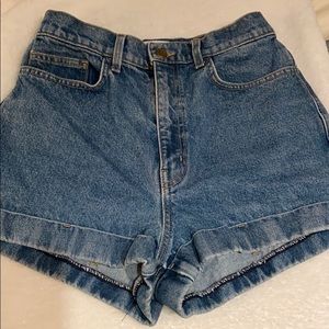 American Apparel high waisted denim shorts